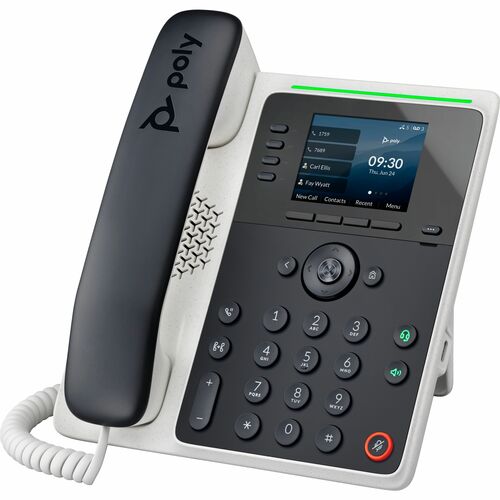 Poly Edge E220 IP Phone - Corded - Corded/Cordless - Bluetooth - 3 Multiple Conferencing - Desktop, Wall Mountable - Black