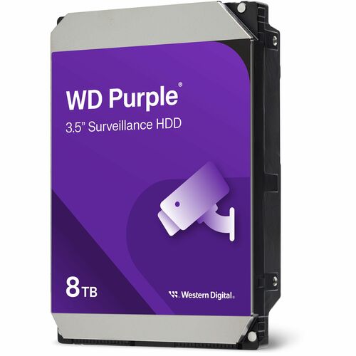 WD Purple WD85PURZ 8 TB Hard Drive - 3.5"" Internal - SATA (SATA/600) - Conventional Magnetic Recording (CMR) Method - 180