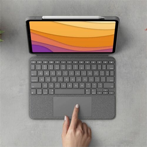Logitech Combo Touch Keyboard/Cover Case Apple iPad Air (5th Generation), iPad Air (4th Generation) Tablet - Grey - Scuff 