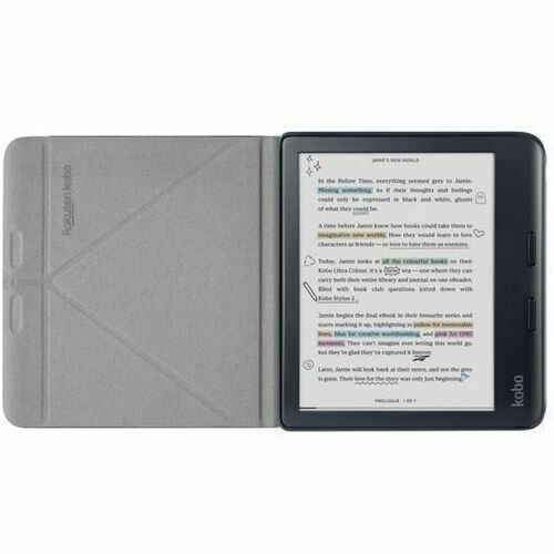 Kobo SleepCover Carrying Case (Folio) for 17.8 cm (7") Kobo eReader - Black - Scratch Resistant - Vegan Leather Body - 1