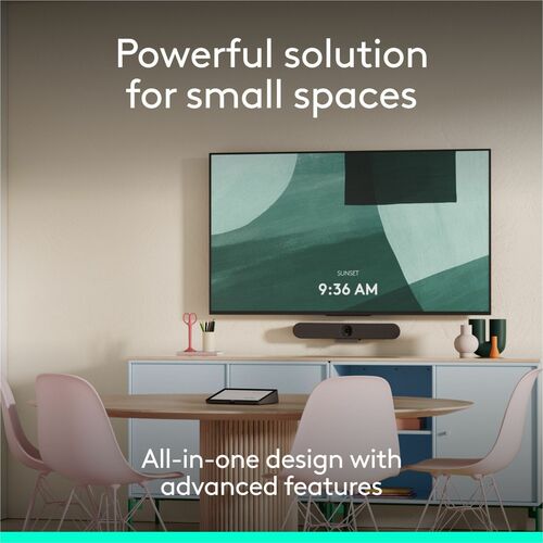 Equipo de VídeoConferencia Logitech Rally Bar - Para Sala de reuniones - 1280 x 720 Vídeo (en vivo) - Punto-a-punto - HD -