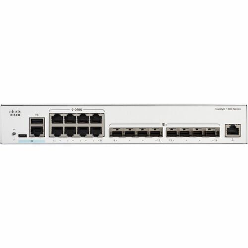 Commutateur de niveau 3 Cisco Catalyst 1300 C1300-16XTS 8 Ports Gérable - 10 Gigabit Ethernet - 10GBase-T, 10GBase-X - 3 C