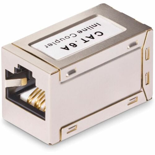 StarTech.com Shielded RJ45 Coupler, Inline Cat6a Coupler, Female to Female (F/F) T568B Pinout, Shielded Ethernet Cable Ext