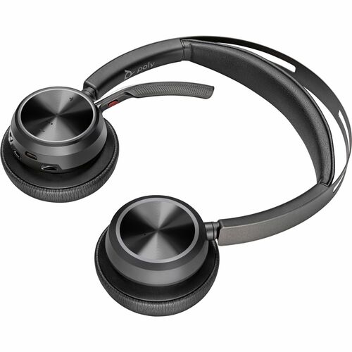Poly Voyager Focus 2 Kabel/Kabellos Kopfbügel, Auf den Ohren Stereo Headset - Schwarz - Siri, Google Assistant - Binaural 