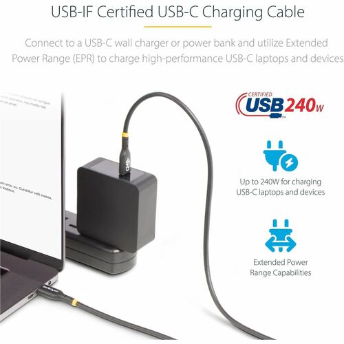 CABLE DE CARGA USB-C TIPO C 2M CERTIFICACION USB-IF - 240W