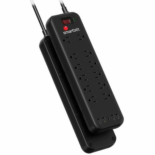 Supresor/Protector de Sobretensión Smartbitt SBSS-B12-5U - NEMA 5-15P - 12 x NEMA 5-15R, 4 x USB Tipo A - 1.63kVA - 150J -