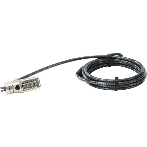 Dicota Cable Lock For Notebook, Projector, Printer - 2 m Cable - Resettable - 4-digit - Combination Lock - Anthracite - Zi