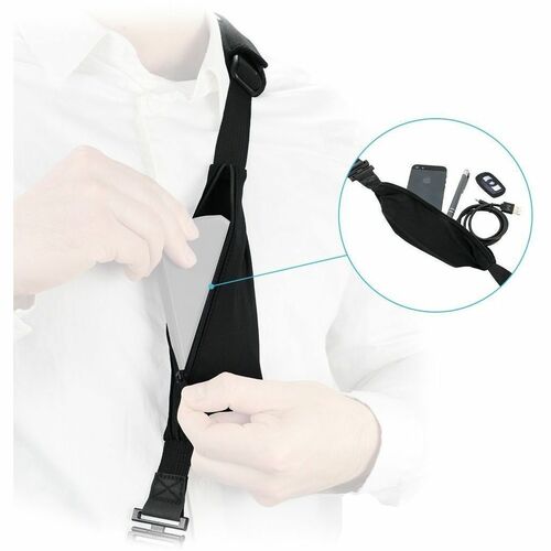 MOBILIS Adjustable Shoulder Strap - Buckle Attachment - 25 mm Width Length - Black