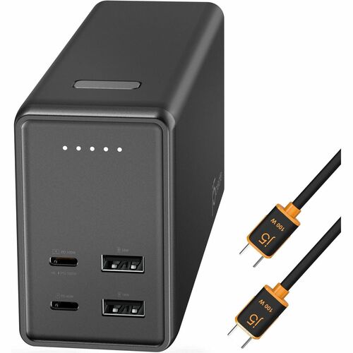 j5create JPB264100 Power Bank - Black - For Control Interface Device, Notebook, Tablet PC, Mobile Device - 1 x Type-C 100W