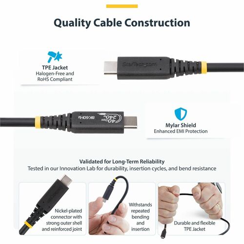 StarTech.com 1 m USB4 AV-/Datenkabel - 1 - Cable for USB Gerät, Notebook, MacBook Pro, Docking Station, Monitor, Mobilgerä