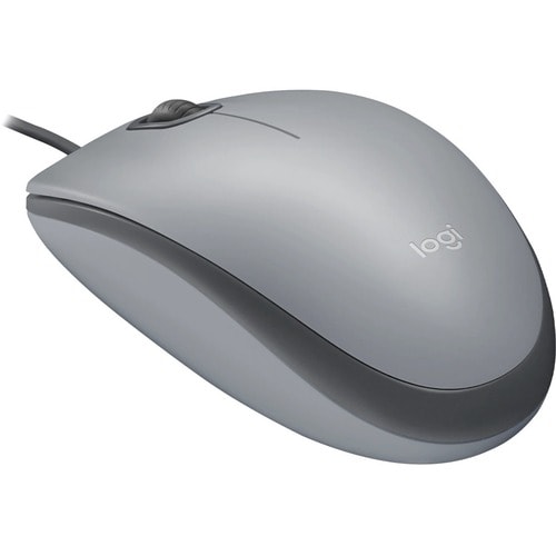 Mouse Logitech M110 - USB Tipo A - Óptico - 3 Botón(es) - Gris medio - Cable - 1000 dpi - Rueda de desplazamiento - Simétrico