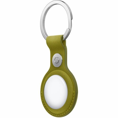 Apple AirTag Asset Tracking Tag Holder - Micro Twill, Stainless Steel - Chartreuse - Key Ring