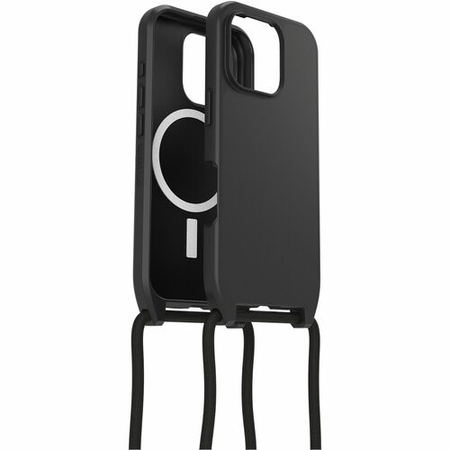 OtterBox React Carrying Case Apple iPhone 16 Pro Smartphone - Black - Drop Resistant - Plastic, Nylon Body - Neck Strap, S