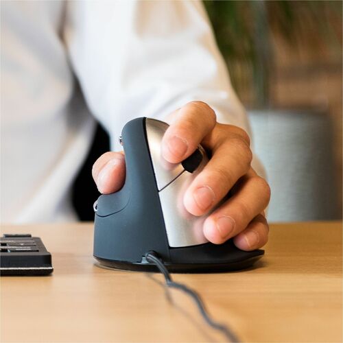 R-Go HE Break Vertical Mouse Maus - USB-Typ C - Optisch - 5 Taste(n) - Schwarz - PC, Mac - Kabel - 2400 dpi Auflösung - Sc