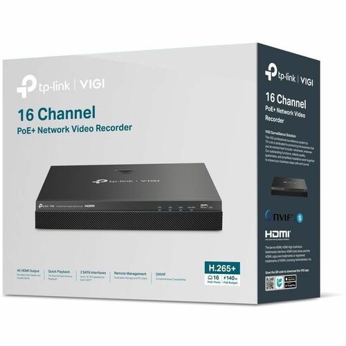 VIGI VIGI NVR2016H-16MP 16 Channel Wired Video Surveillance Station - Network Video Recorder - HDMI - 4K Recording