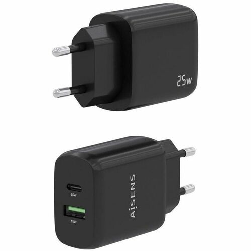 CHARGER 25W 1XUSB-C PD3.0 1XUSB-A QC3.0 BLACK