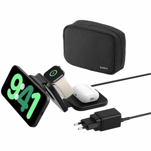 BOOST CHARGE PRO QI2 3IN1 MAGN REISELADEGERT 15W SCHWARZ