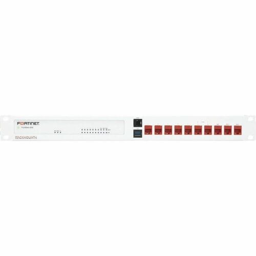 Kit de Mont Rack Fortinet RM-FR-T10 1U Montable en rack, Bureau pour Firewall Profondeur de Rail - Blanc de Signalisation