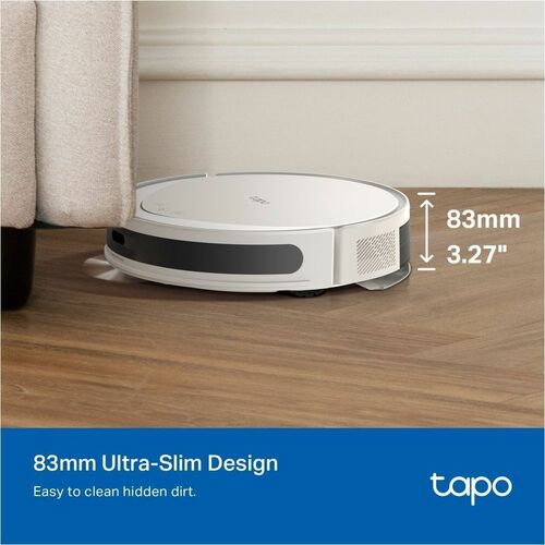 Tapo RV20 Max Plus Bagged Cordless Robot Vacuum/Mop - White - 3 L Dust Capacity - 300 mL Water Tank Capacity - Brush - Car