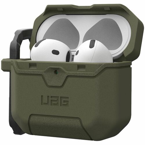 Urban Armor Gear Scout Rugged Charging Case Apple AirPods 4 - Olive Drab - Shock Absorbing, Drop Resistant, Anti-slip, Imp