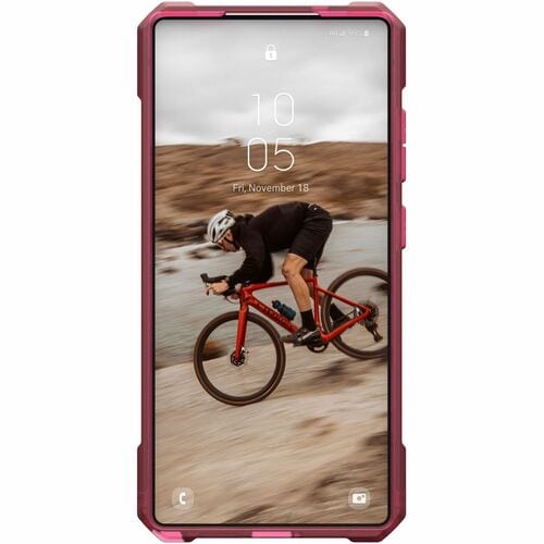 Urban Armor Gear Essential Armor Case for Samsung Galaxy S25 Ultra Smartphone - Hex Pattern - Berry - Drop Resistant, Impa