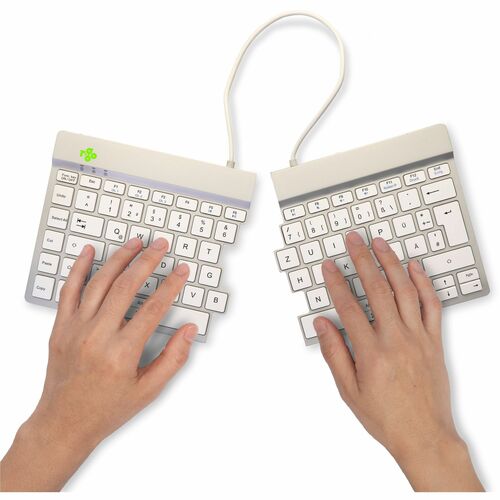 R-Go Split Break Tastatur - Kabellos Konnektivität - USB-Typ C Schnittstelle - Deutsch - QWERTZ Layout - Weiß - Schere Sch