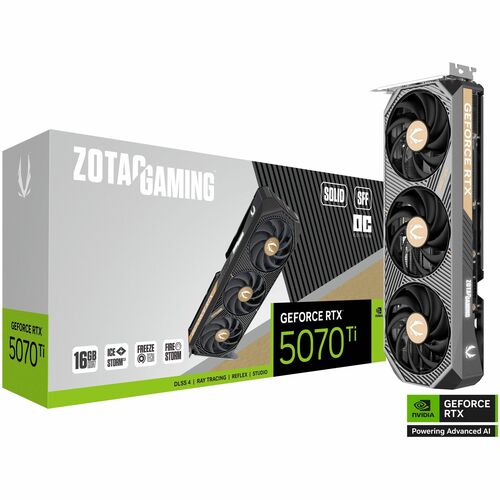Zotac NVIDIA GeForce RTX 5070 Ti Grafikkarte - 16 GB GDDR7 - 7680 x 4320 - 2,48 GHz Core - 256 Bit Busbreite - PCI Express