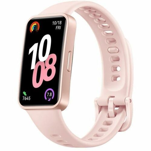 Huawei Band 10 Smart Band - Rectangular Case Shape - Pink Case Color - Pink Band Color - Polymer Case Material - Fluoroela