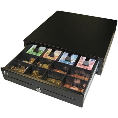 apg Genesis 1616 Cash Drawer - 4 Bill - 8 Coin - Preto - 109,2 mm Altura x 411,5 mm Largura x 414 mm Profundidade
