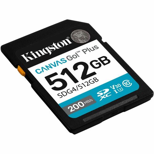 Kingston Canvas Go! Plus 512 GB SDXC - 200 MB/s Leitura - 160 MB/s Gravar