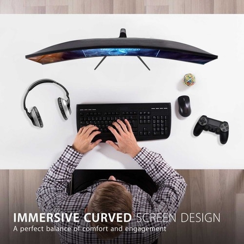 ViewSonic OMNI VX3218-PC-MHD 32" Class Full HD Curved Screen LED Monitor - 16:9 - Black - 80 cm (31.5") Viewable - Multi-d