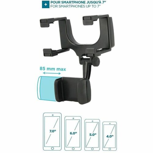 MOBILIS Smartphone, Car, Mobile Phone SmartPhone Holder - Horizontal/Vertical - Black - Adjustable, Adjustable Height, 360