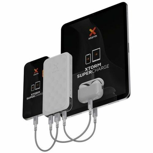Xtorm Fuel Power Bank - Dusk White - For iPhone, Mobile Device - 1 x Type-C 18W, 1 x Type-C 20W - Lithium Polymer (Li-Poly