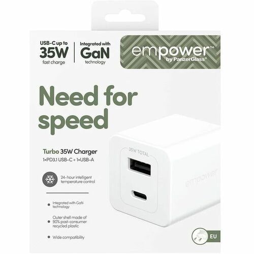 PANZERGLASS EMPOWER CHARGER USB-C TO C + USB-A 35W WHITE