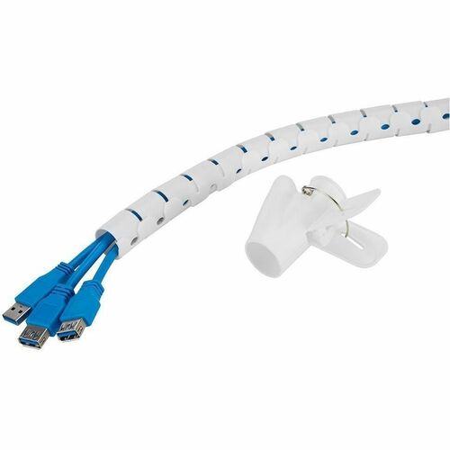 SPIRAL CABLE WRAP 25 MM. MULTIPLE CABLES WHITE
