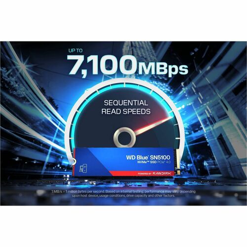WD Blue SN5100 WDS400T5B0E-00CPE0 4 TB Solid State Drive - M.2 2280 Internal - PCI Express NVMe (PCI Express NVMe 4.0) - 1