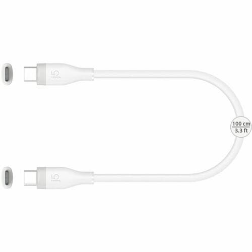 j5create 1,01 m USB-C Cabo de transferência de dados - 1 - Cable for Notebook, Tablet, Smartphone, Adaptador de energia, C