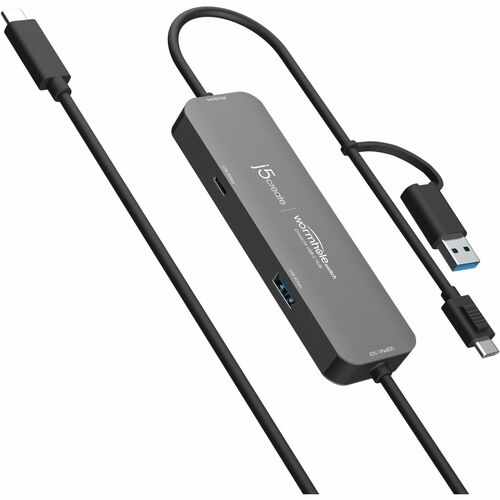 j5create Wormhole Switch JCH422-N Hub USB - USB Tipo C, USB tipo A - 640 MB/s - Tablet, Smartphone, Rato, Teclado, Unidade
