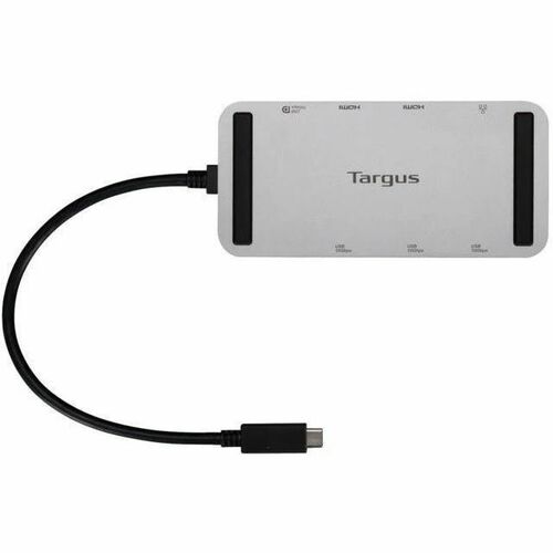 Targus 8 Port(s) USB4 Docking Station for Notebook, Monitor - Charging Capability - Silver - Portable - 2 Displays Support