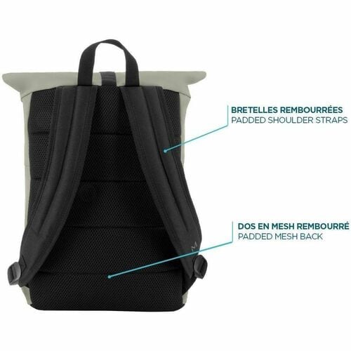 MOBILIS Lifestyle Carrying Case (Backpack) for 35.6 cm (14") to 40.6 cm (16") Notebook - Mineral Gray - Shoulder Strap, Ha