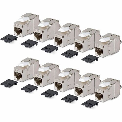 StarTech.com Gold Plated Network Connector - 10 / Pack - TAA Compliant - 1 x RJ-45 Network - Female - Shielding - Silver