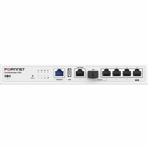 FortiExtender-511G-TAA Indoor Broadband Wireless WAN Router with 1x Dual SIM 5G Sub-6GHz M.2 Module + 1x reserved eSIM for