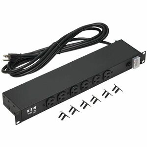 Eaton Tripp Lite Series 1U Rack-Mount Power Strip, 120V, 15A, 5-15P, 12 Outlets (6 Front-Facing, 6-Rear-Facing), 15 ft. (4