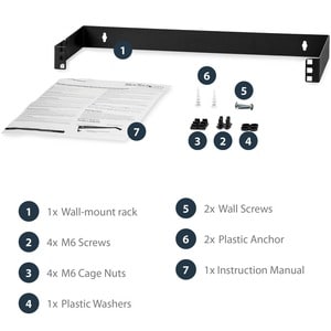 StarTech.com 1U 19in Hinged Wallmounting Bracket for Patch Panel - Wall-mount a patch panel or network switch while provid