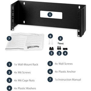 StarTech.com 4 HE 19" Patchpanel Halterung mit Scharnier zur Wandmontage - max. 15 kg Traglast - 1