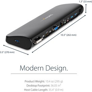 StarTech.com Station d'accueil USB 3.0 universelle double affichage pour PC portable - Réplicateur de ports HDMI DVI VGA a