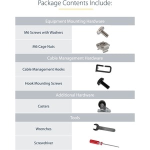 StarTech.com Server Rack 25U 19" a 4 Montanti a Telaio Aperto - Armadio Rack di Rete Scorrevole con Ruote per Apparecchiat