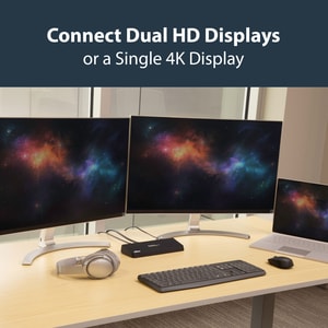 StarTech.com USB 3.0 Docking Station Dual Monitor with HDMI & 4K DisplayPort - 4x USB-A, Ethernet - USB Type A Universal L