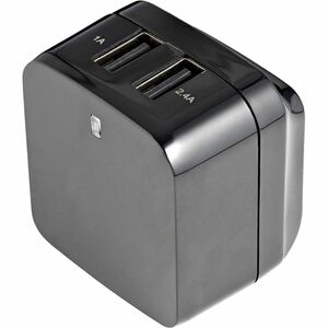 StarTech.com Travel USB Wall Charger - 2 Port - Black - Universal Travel Adapter - International Power Adapter - USB Charg