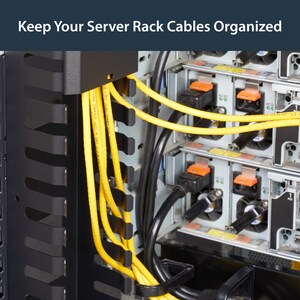 StarTech.com Vertical Cable Organizer with Finger Ducts - Vertical Cable Management Panel - Rack-Mount Cable Raceway - 20U